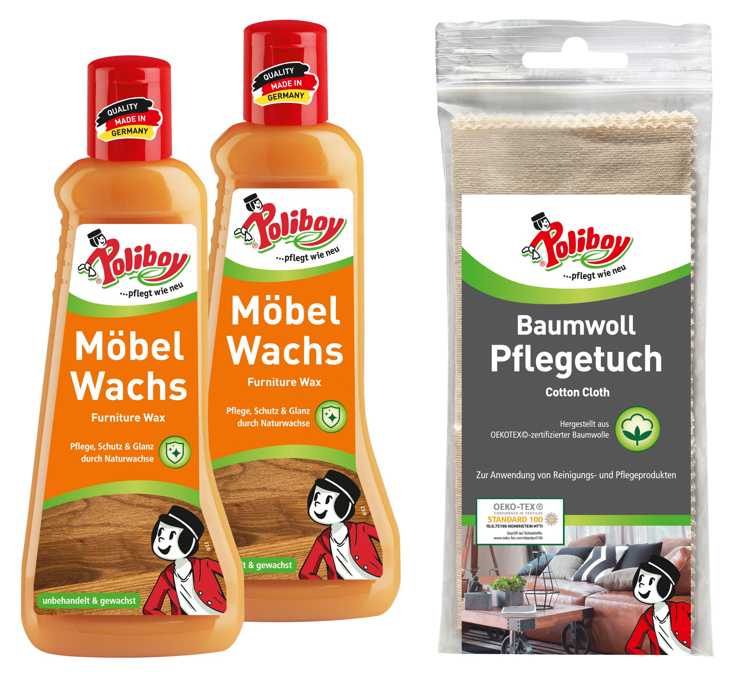 Poliboy 2er Spezial Bohner Wachs (Neutral)