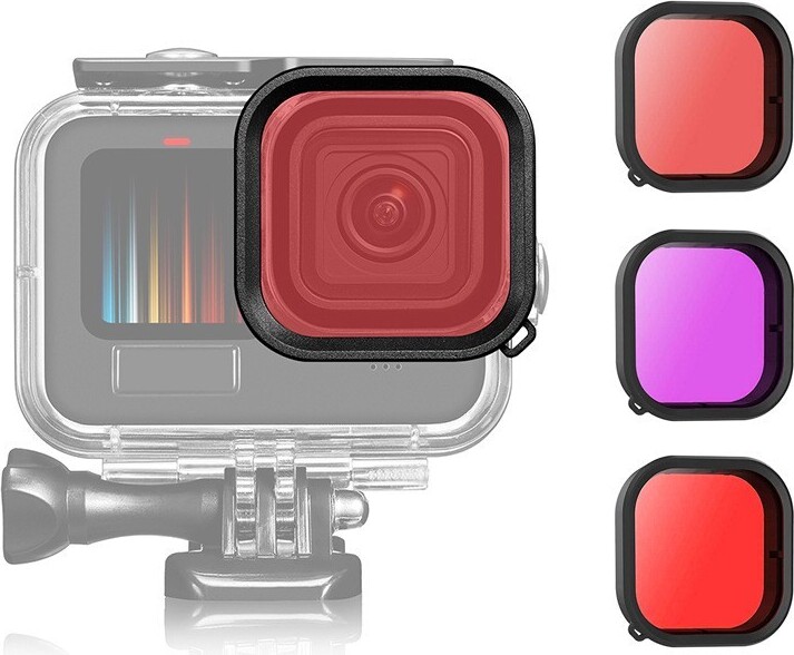INF Wasserdichter Tauchfilter für GoPro Hero 11/10/9 Rot 293069