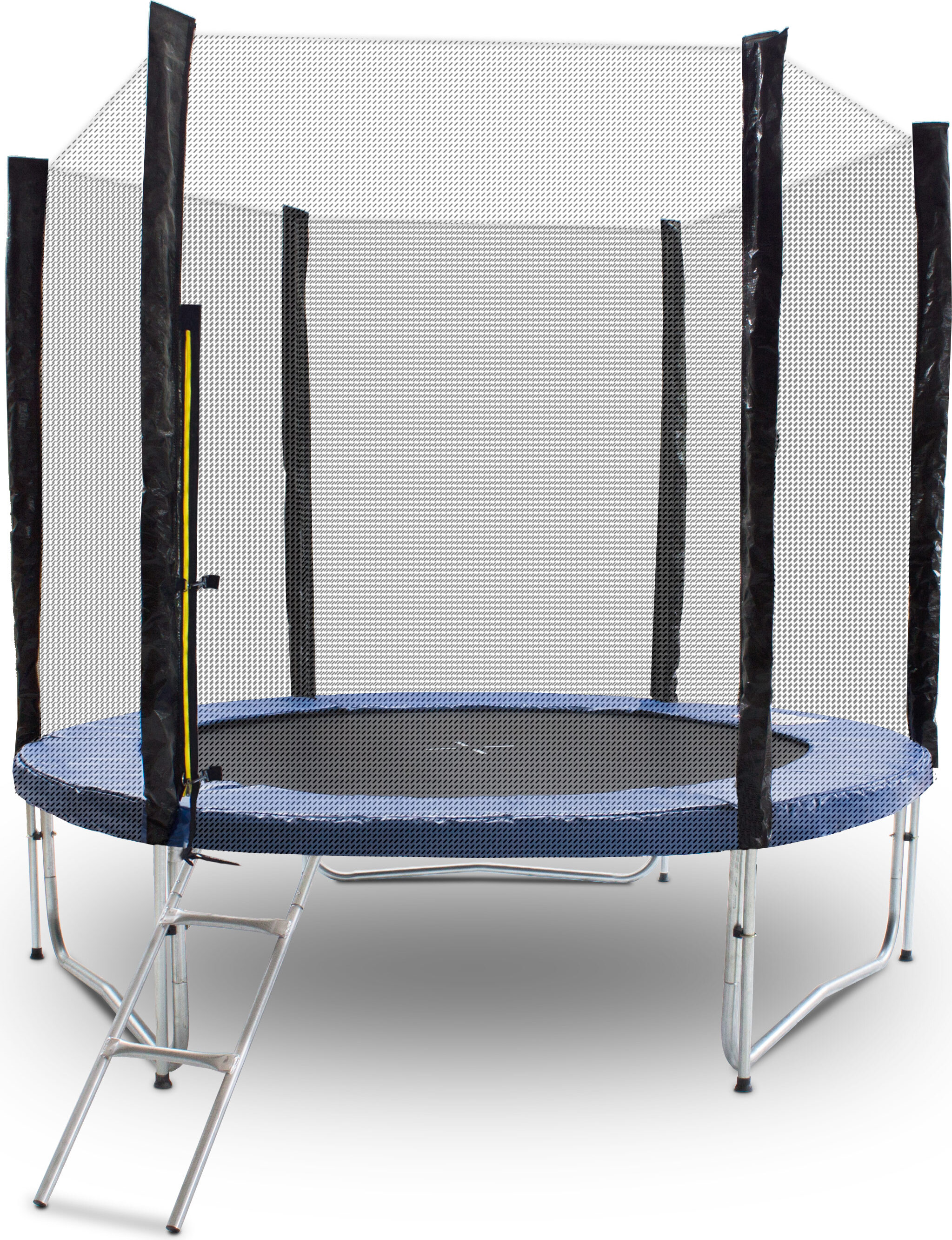Trampolin-King 250cm Trampolin mit Sicherheitsnetz, Randabdeckung, Leiter, Blau, MS-16527