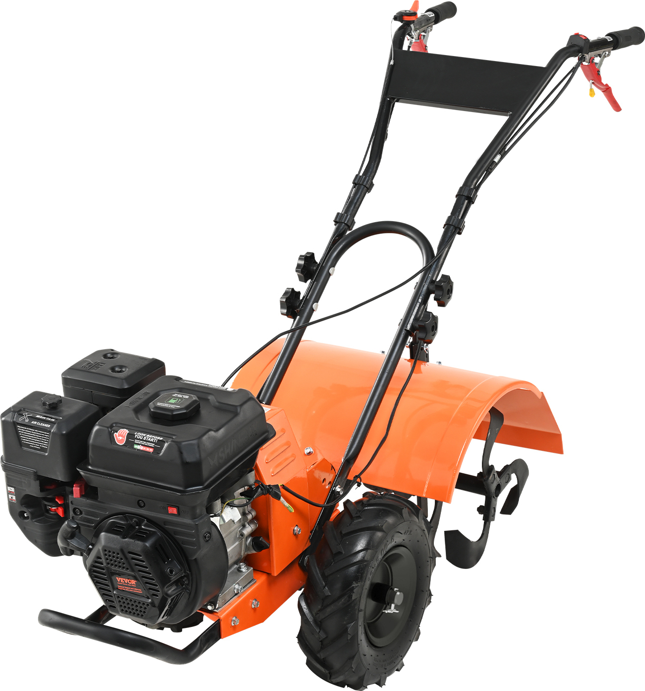 VEVOR Gartenfräse 212CC Hubraum Gasbetrieben Motorhacke 490mm Anbaubreite Motorfräse 100mm Kultivierungstiefe Bodenhacke 65Mn Kultivierungsklinge Ackerfräse 1680x500x1000mm Kultivator SRHX-50