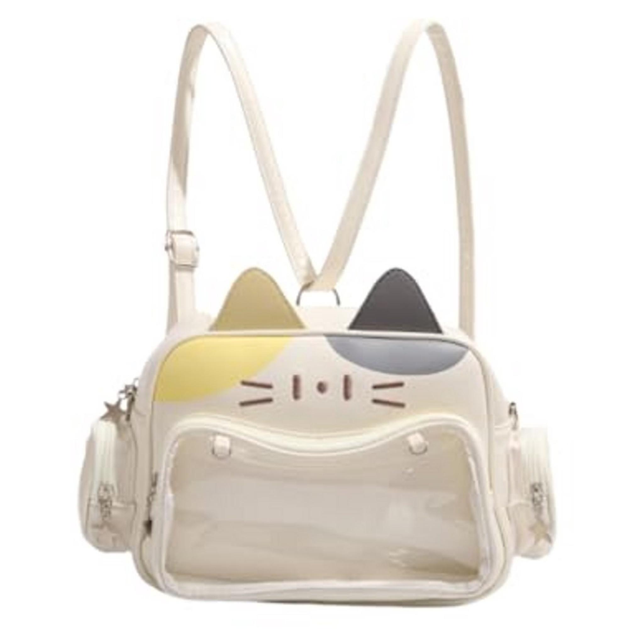 DTC GmbH Y2K Cat Ita Bag Damen Rucksack aus Kunstleder Leichter Schulrucksack