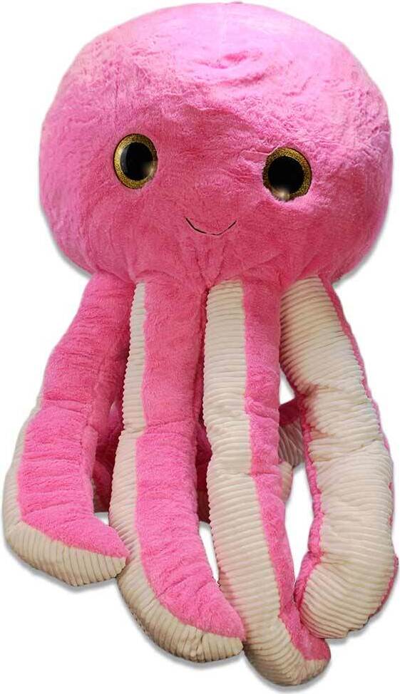 BEMIRO Pinker Oktopus XXL Kuscheltier - ca. 130 cm