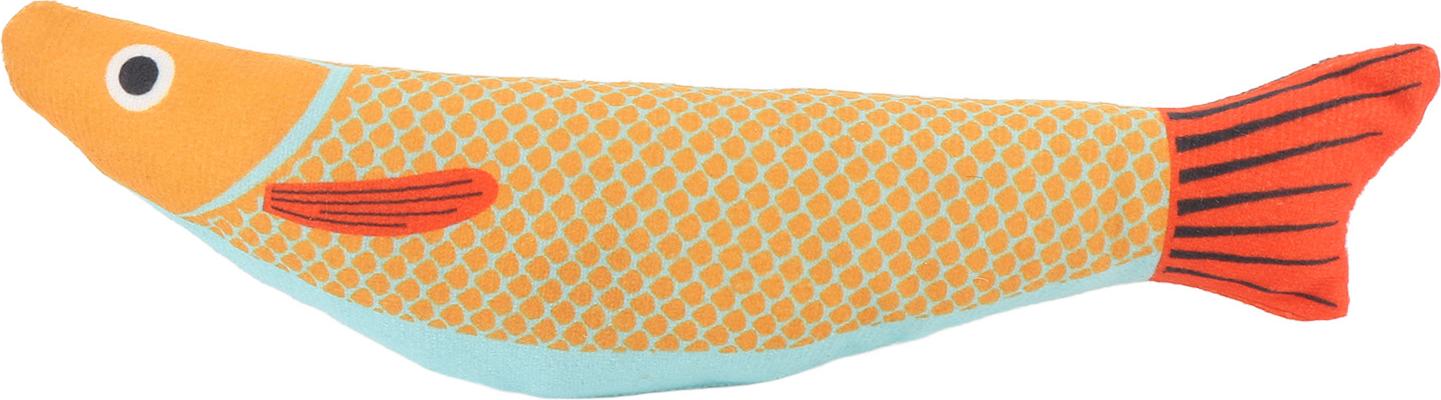 Gistuch Katzenspielzeug Saucy Fish, Katzenminze, Knistergeräusch, interaktiv, verschleißfest, für den Innenbereich, Übungszubehör für Kätzchen, Tiefseeblau
