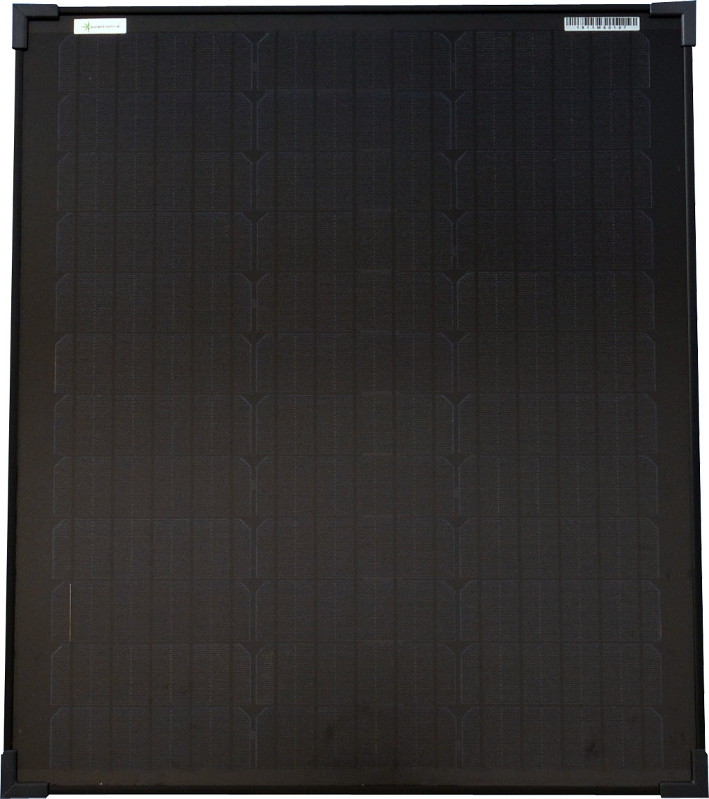 solartronics Solarmodul Mono Schwarz Solarpanel PV Wattzahl: 50 Watt
