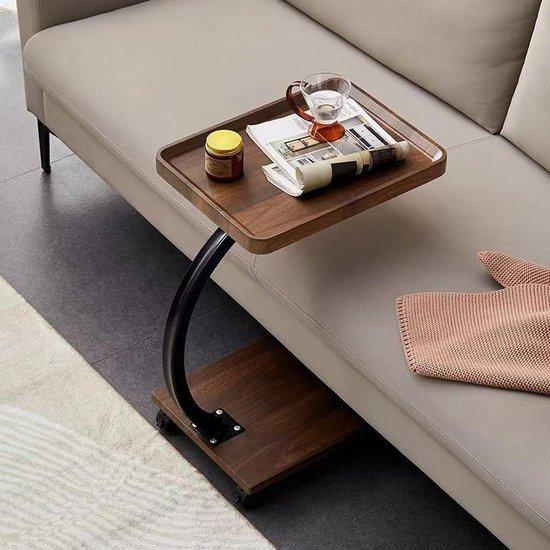 OEM Houten 2-niveau-Sitztisch mit 4 Rädern, C-Form 30 x 40 x 58 cm, Wohnzimmer-Untersuchungstisch, Banken, Außen-Untersuchungstisch 2026