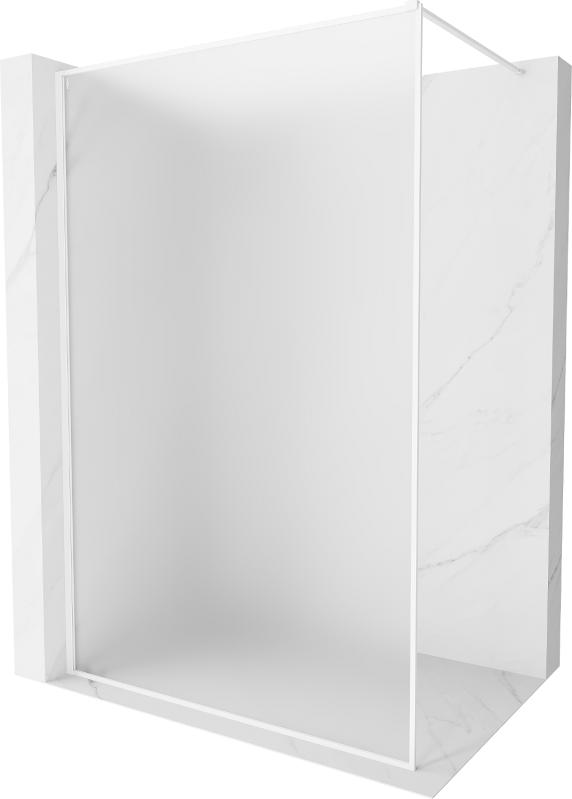 Mexen Kioto-XF Duschwand Walk-in mit Rahmen 120 x 202 cm, Eisglas 10 mm, weiß - 800-120-104-20-30-X