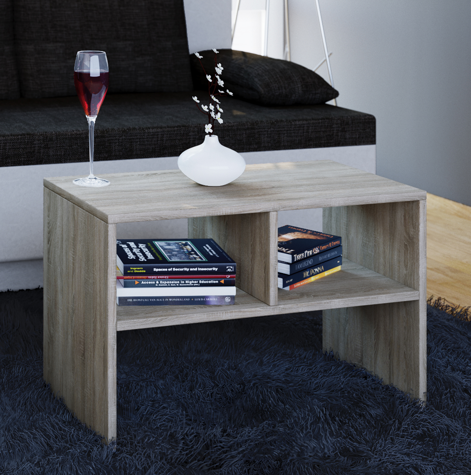 VCM Holz Beistelltisch | Couchtisch schlicht | Maße ca. H. 40 x B. 63 x T. 30 cm | Wohnzimmertisch | Kaffeetisch - Nachto S 911093