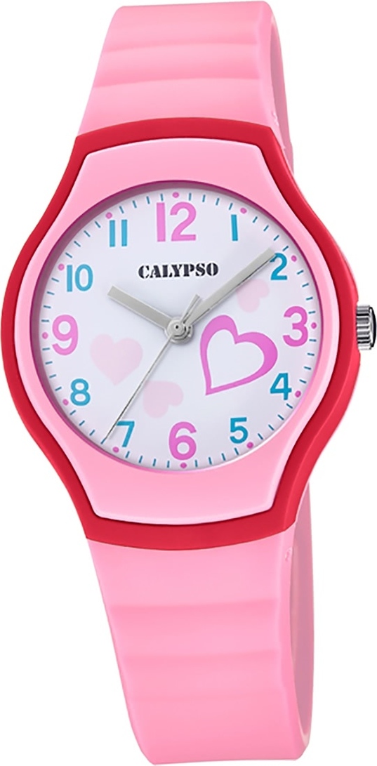 Calypso plastové hodinky pre mladých K5806/2 analógové módne náramkové hodinky ružové D2UK5806/2