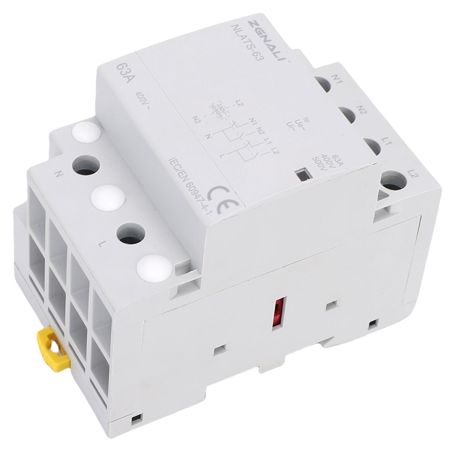 KKmoon Automatischer Umschalter für zwei Stromquellen, 63 A, Schütz, 35 mm DIN-Schienenmontage, Umschalter für zwei Stromquellen K_1013250083411_260417_86745