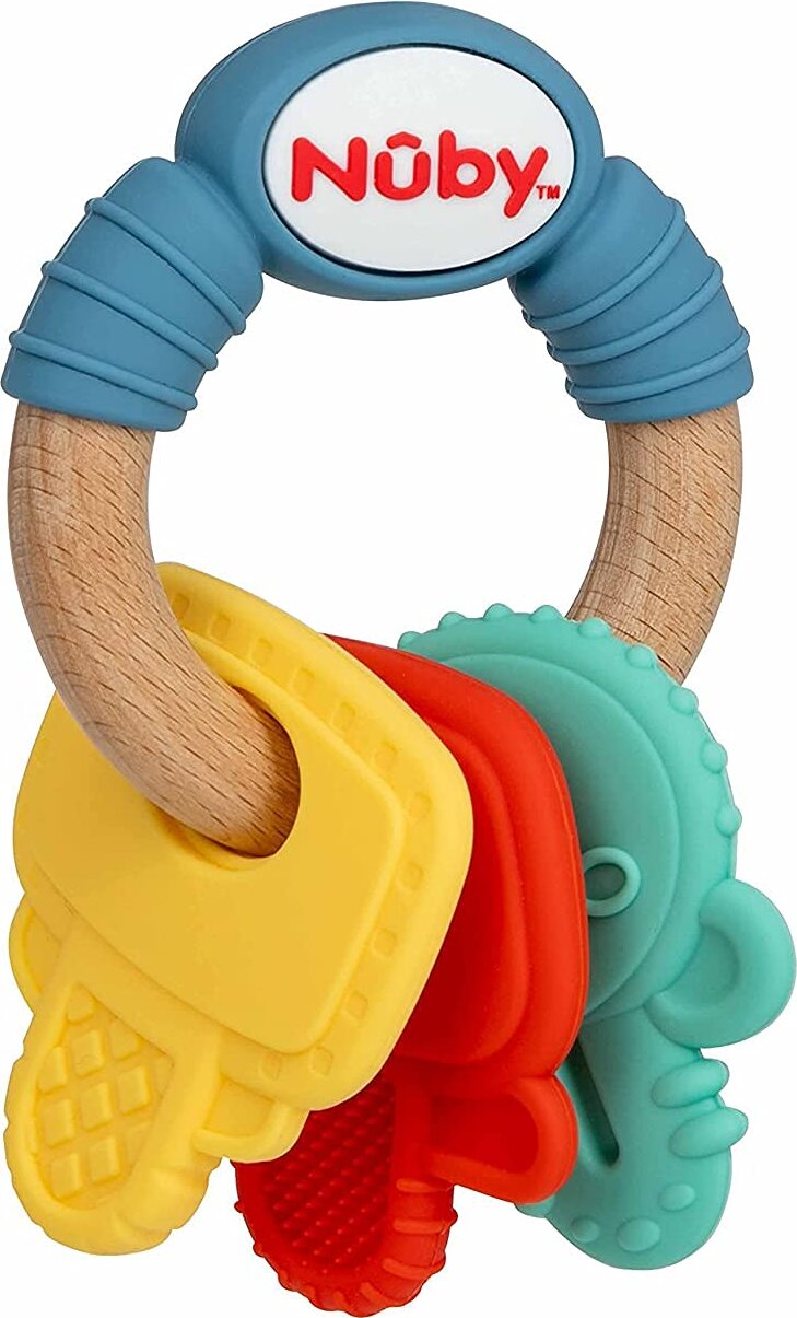 Nuby Beißring Holz- und Silikonschlüssel 3m+ 1 Stk