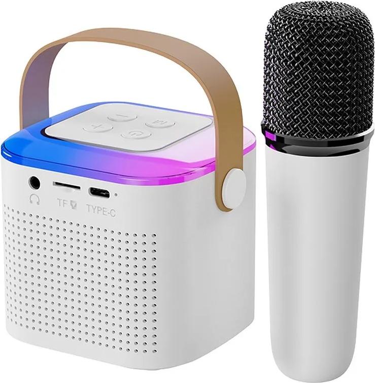 Y1 Bluetooth reproduktor LED karaoke systém s mikrofónom 6W biely