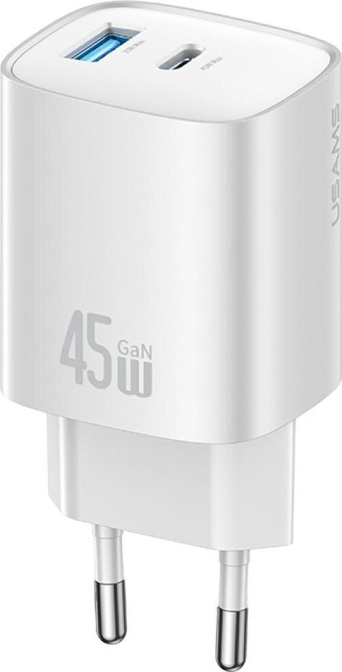 Nabíjačka Usams Cc290 T66 45W Gan 1Xusb-A 1Xusb-C Silver
