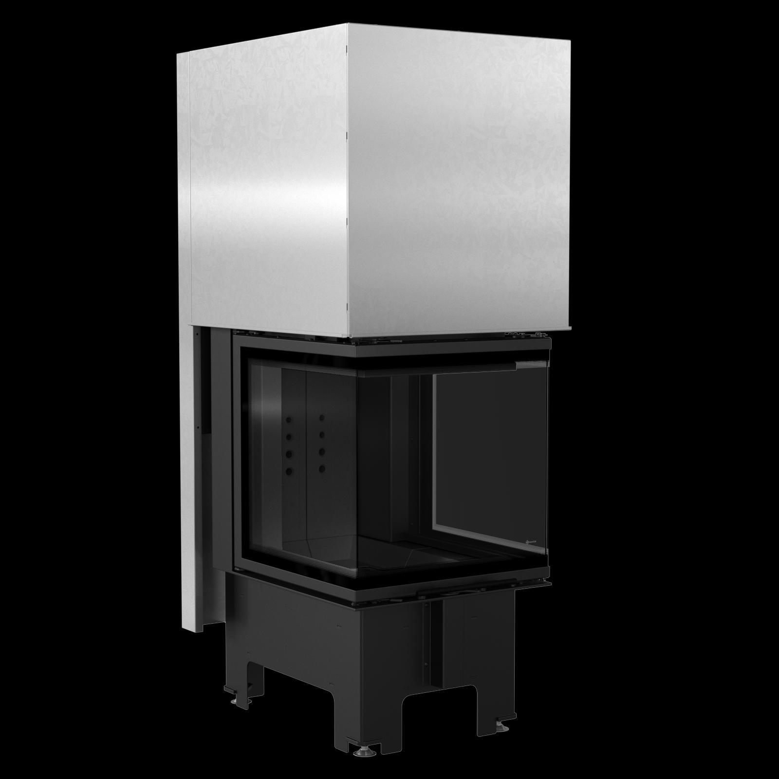 Oceľový krb KRATKI NBC 500/500 8 kW Ø 200 Lift-up čierny thermotec