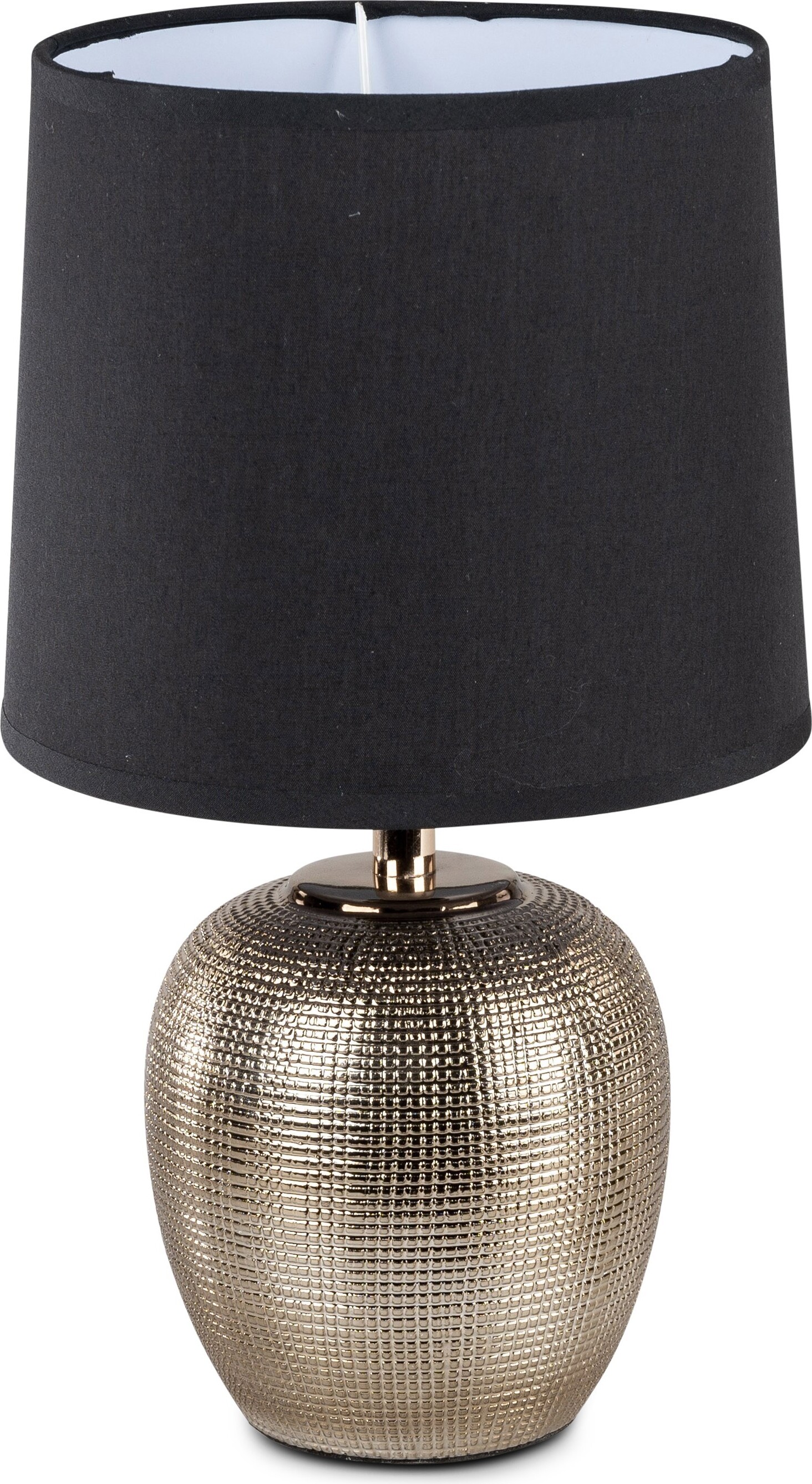 Tischlampe, Leuchte FESTIVAL GOLD bauchig rund H. 35cm schwarz gold Formano WA 752109