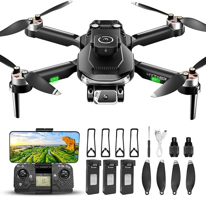 Akhan Drohne mit 2 Kamera 1080P für Erwachsene, Mini Drohnen mit Kamera für Kinder/Anfänger, Drone mit 40 Min Lange Flugzeit(3 Akkus)