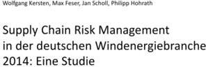 Epubli Supply Chain Risk Management in der deutschen Windenergiebranche 2014