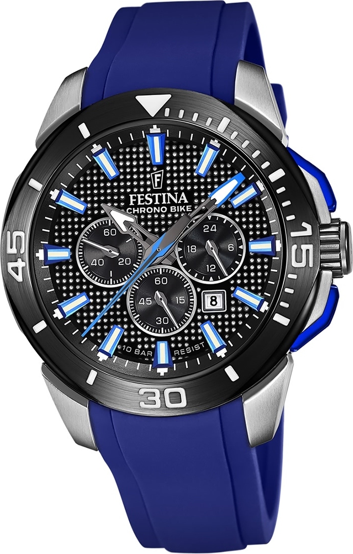Pánske gumené hodinky Festina modré Náramkové hodinky Festina Chrono Bike D2UF20642/1