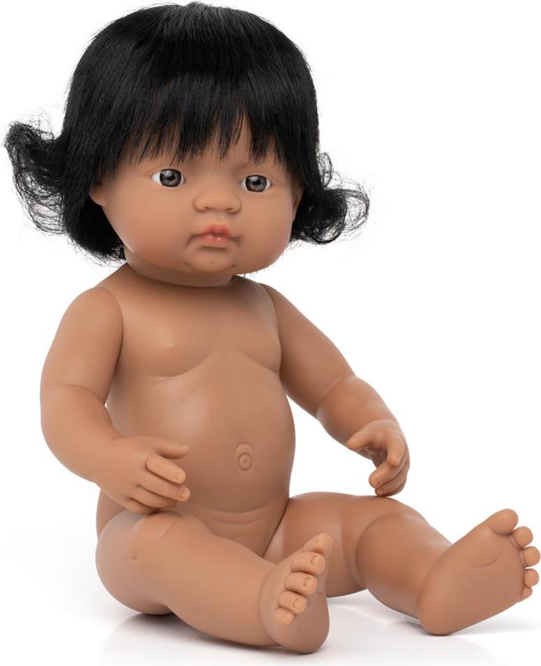 Miniland Puppe lateinamerikanisches Mädchen 38cm - Lernspielzeug Puppe 31058
