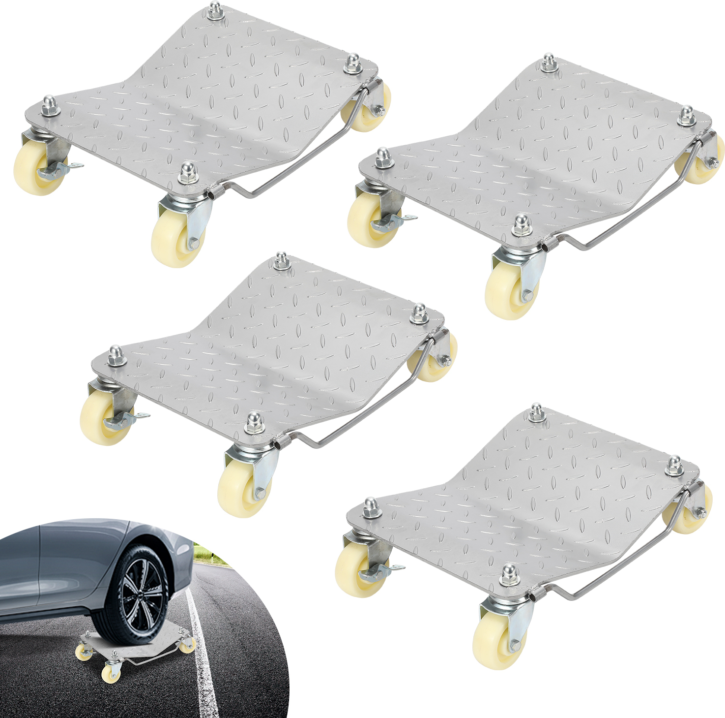 Bettizia 4pcs Rangierhilfe,Rangierhilfe Wagenheber Reifenwechsel, 500 kg Rad Rangierheber Reifenwechsel Wagenheber, Rad Rangierheber Reifenwechsel Reifenrad Autowerk Rangierhilfe Auto RL-BN10534-4-AG