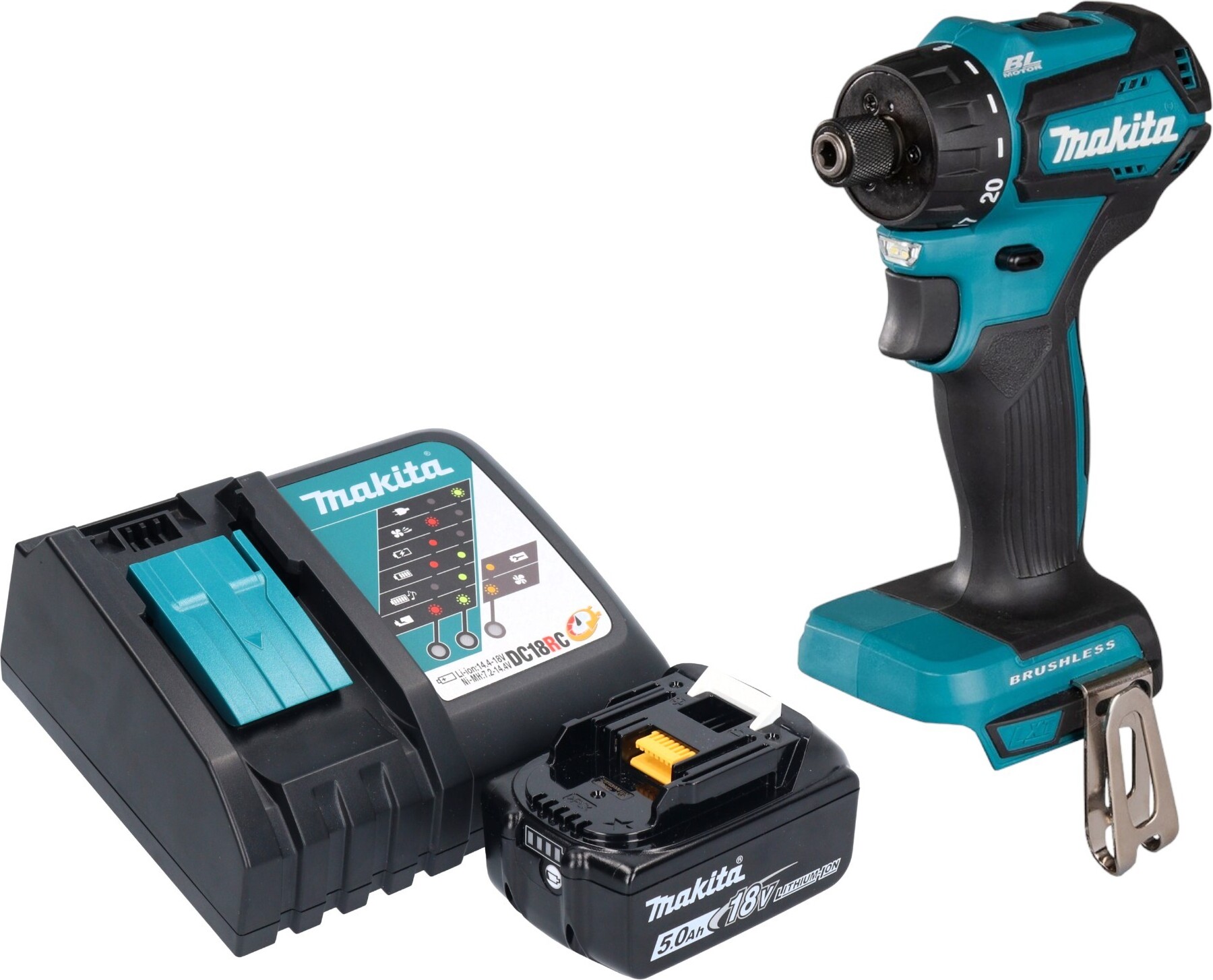 Akumulátorová vŕtačka Makita DDF 083 RT1 18 V 40 Nm 1/4'' bez kefiek + 1x akumulátor 5,0 Ah + nabíjačka