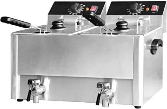 OEM Doppelte Frittiertafel - Doppelte Frittiergerät - Doppelte Frittierpfanne - 31,3 x 59,8 x 38,6 cm - 16,25 kg - 3,25 Watt 2026