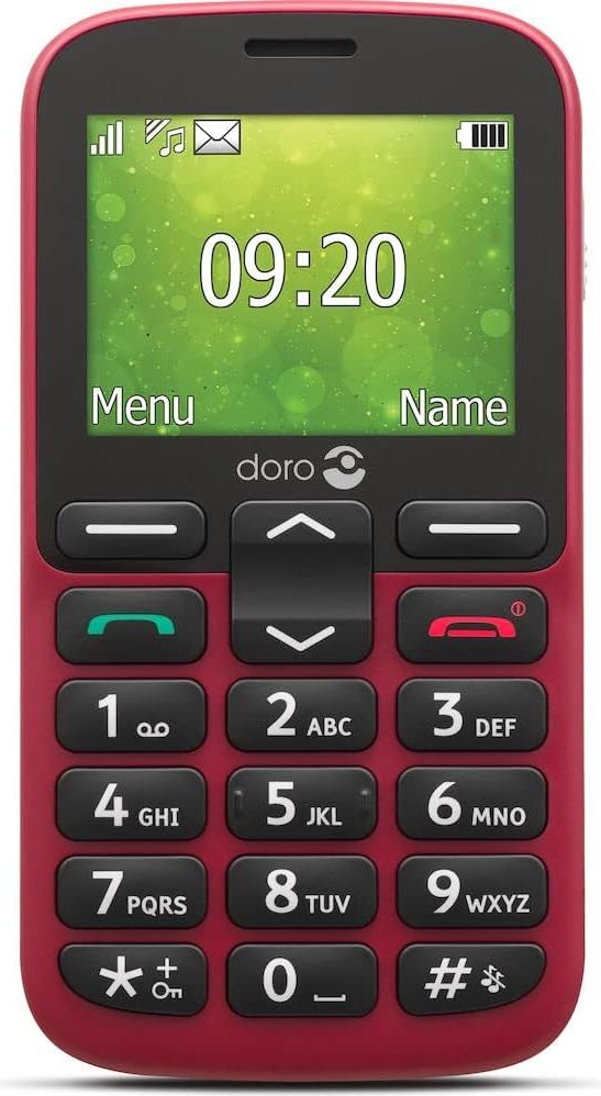 doro 1380 veľký tlačidlový mobilný telefón červený