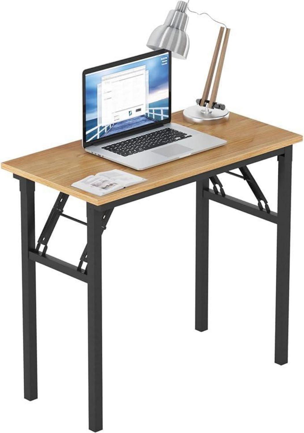 Sonstige Klapptisch Schreibtisch PC Tisch Holz Officetisch 80x40CM Teak-Schwarz