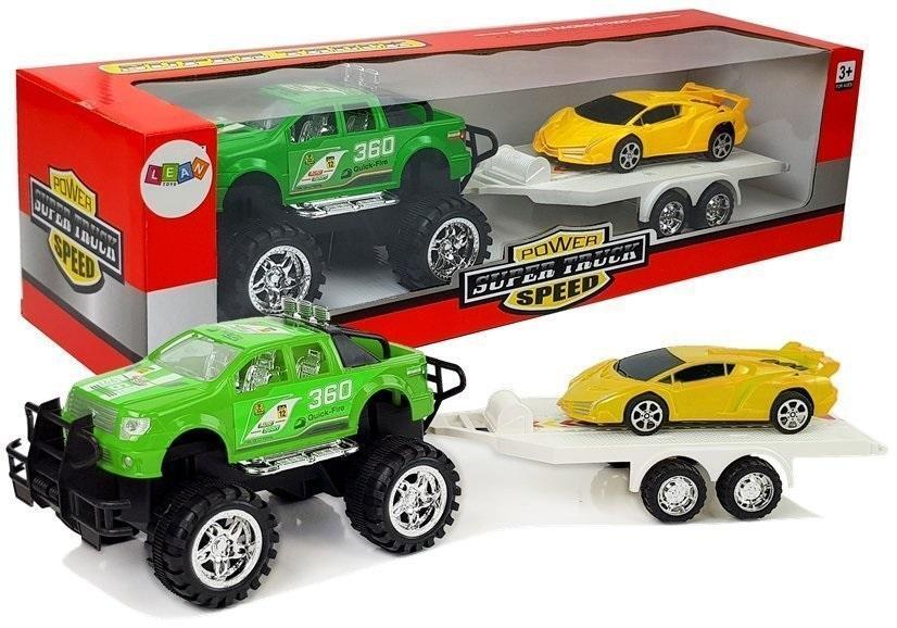 Lean Toys Set Fahrzeuge gelb Sportwagen grün Offroad mit Reibung LTY-8326-uniw