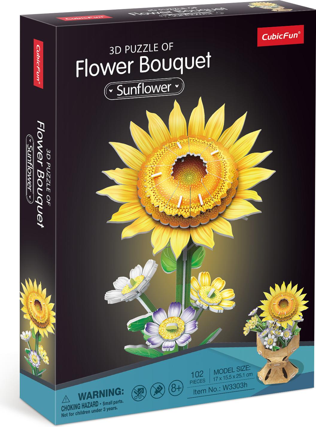 Dante CUBICFUN 3D Puzzle Sonnenblumenstrauß 102 dls
