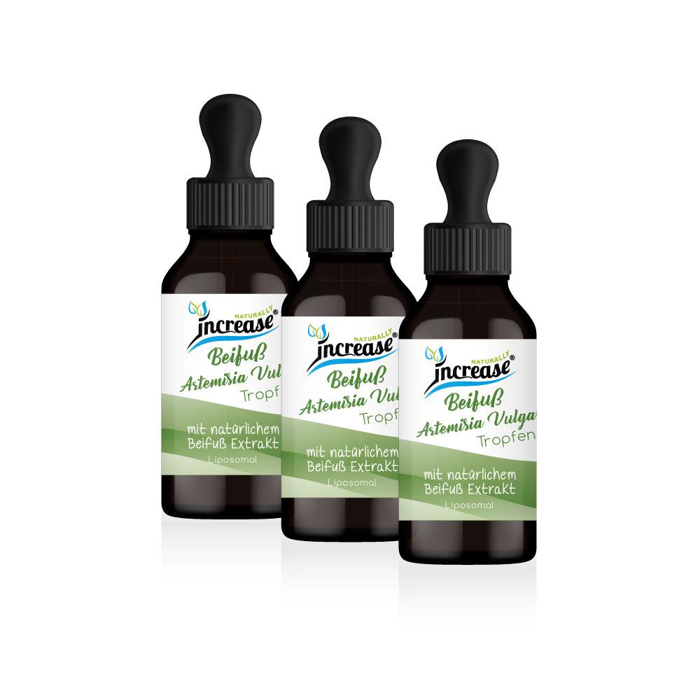 Increase Nimm 3, zahl 2 Aktion Liposomale Beifuß Artemisia Vulgaris Tropfen hochdosiert - 1000mg Beifuß pro Tag (90.000mg Beifuß in 3 Flaschen) - Keto MCT Öl C