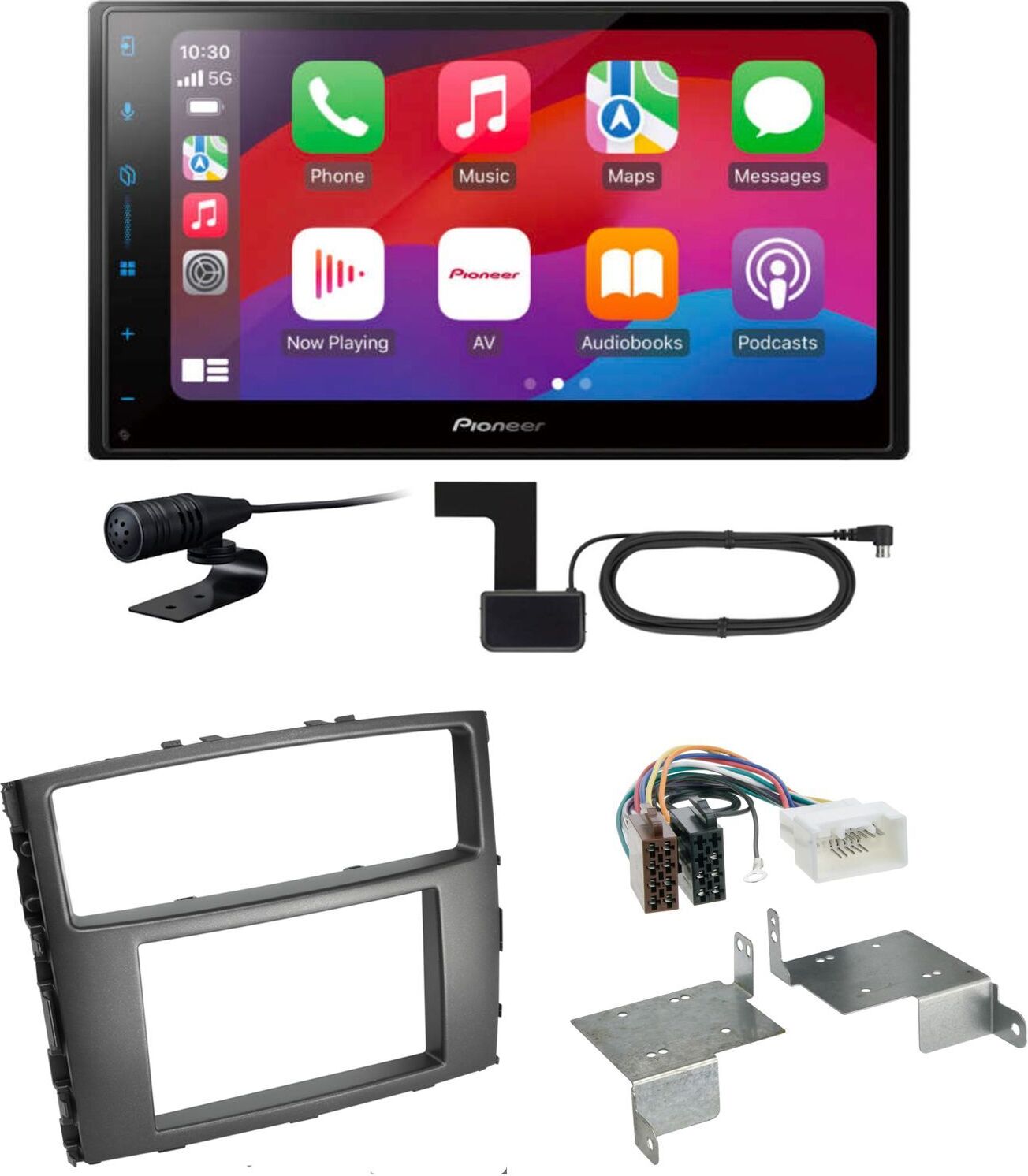 Pioneer SPH-DA77DAB Android Auto Einbauset für Mitsubishi Pajero bis 2014