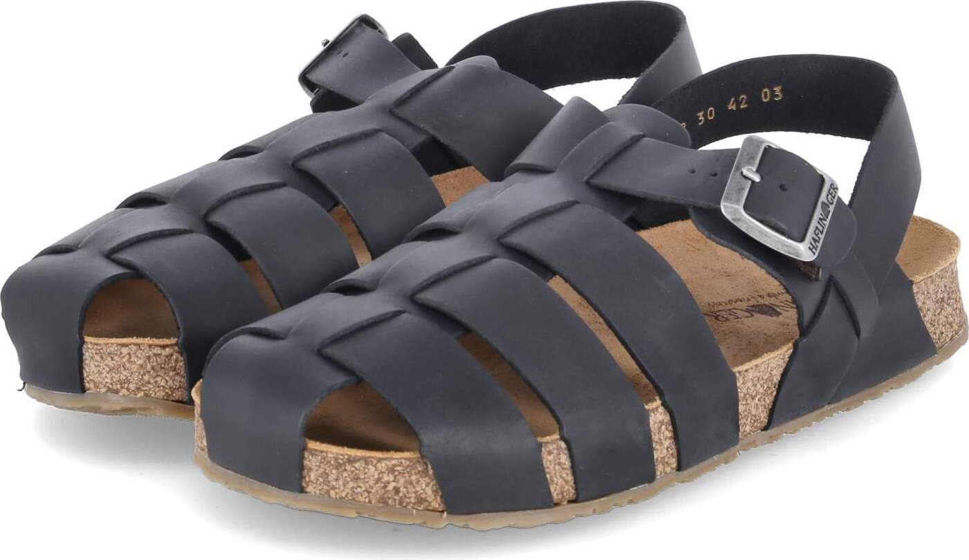 HAFLINGER Bio Juno leren sandaal kurken voetbed unisex, 43