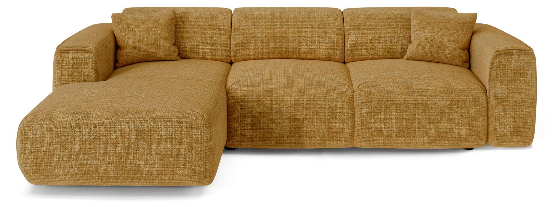 Sia Home Ecksofa mit Schlaffunktion (links) YUMA Geprägter Samt Senf 283cm