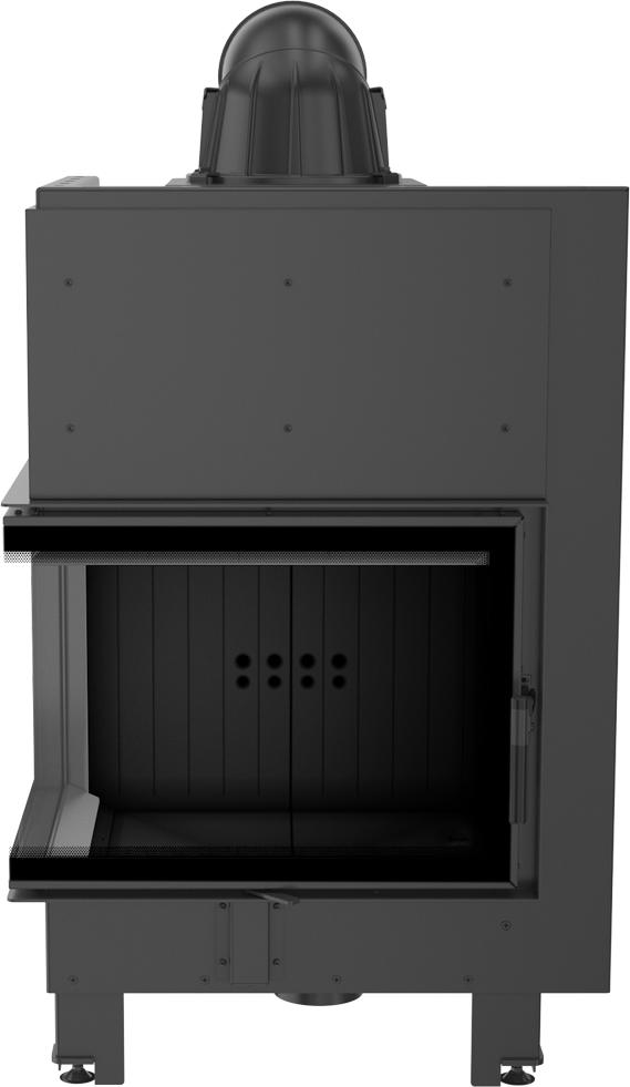 Oceľový krb KRATKI MBZ ľavý 13 kW Ø 200 čierny thermotec