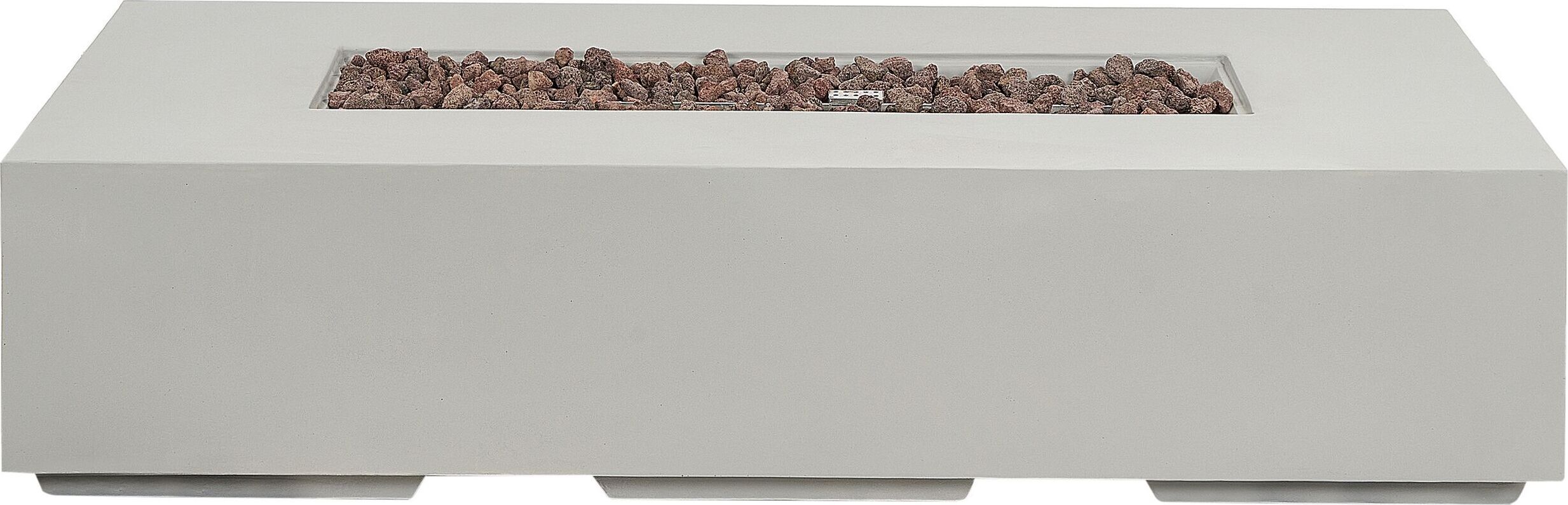 BELIANI Ohnisko svetlosivé MgO oceľ 143 x 71 cm obdĺžnikový tvar propánový ohrievač záhrada terasa exteriér
