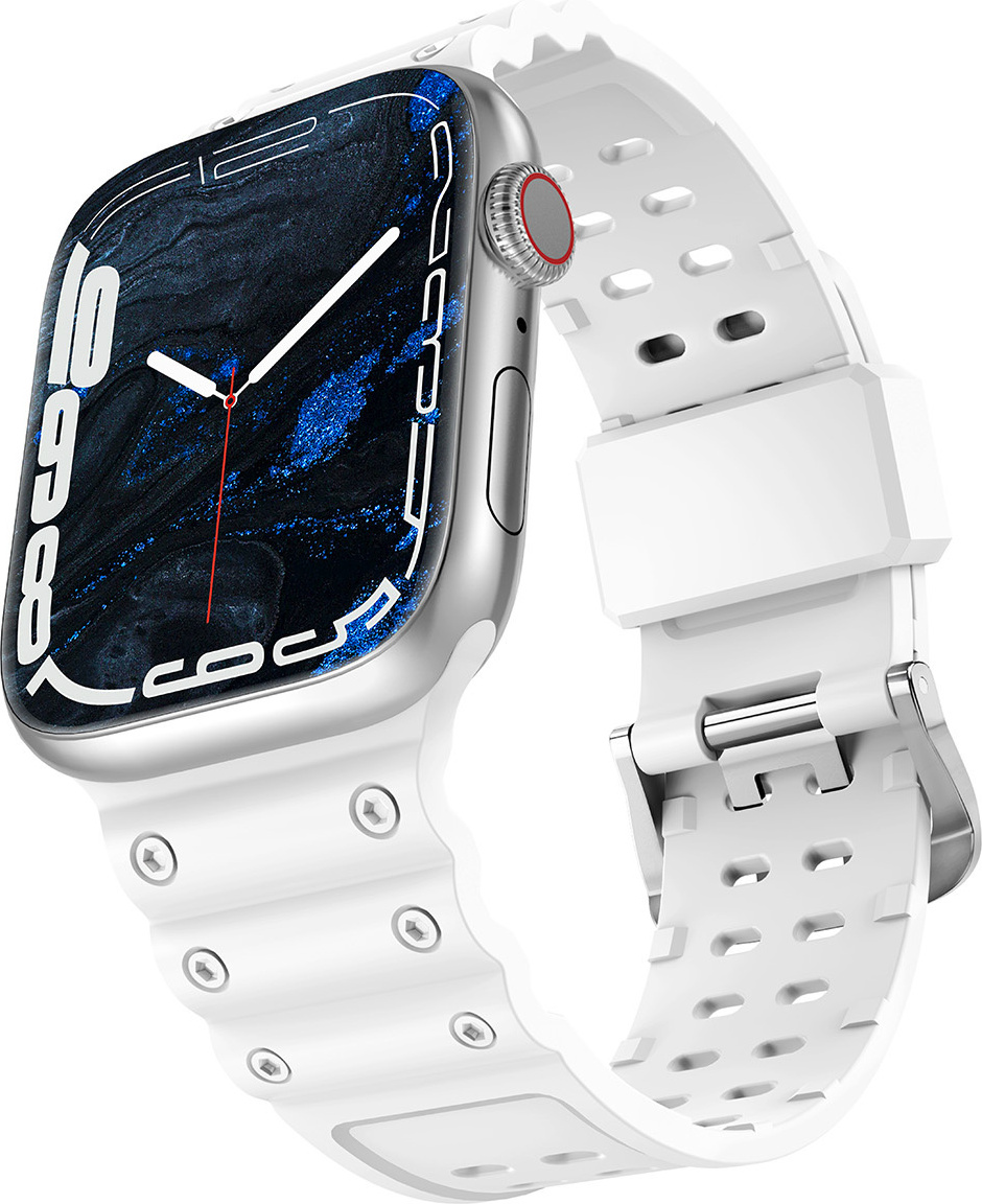Trojitý ochranný pásik HQWear pre Apple Watch Ultra, SE, 8, 7, 6, 5, 4, 3, 2, 1 (49, 45, 44, 42 mm), biely