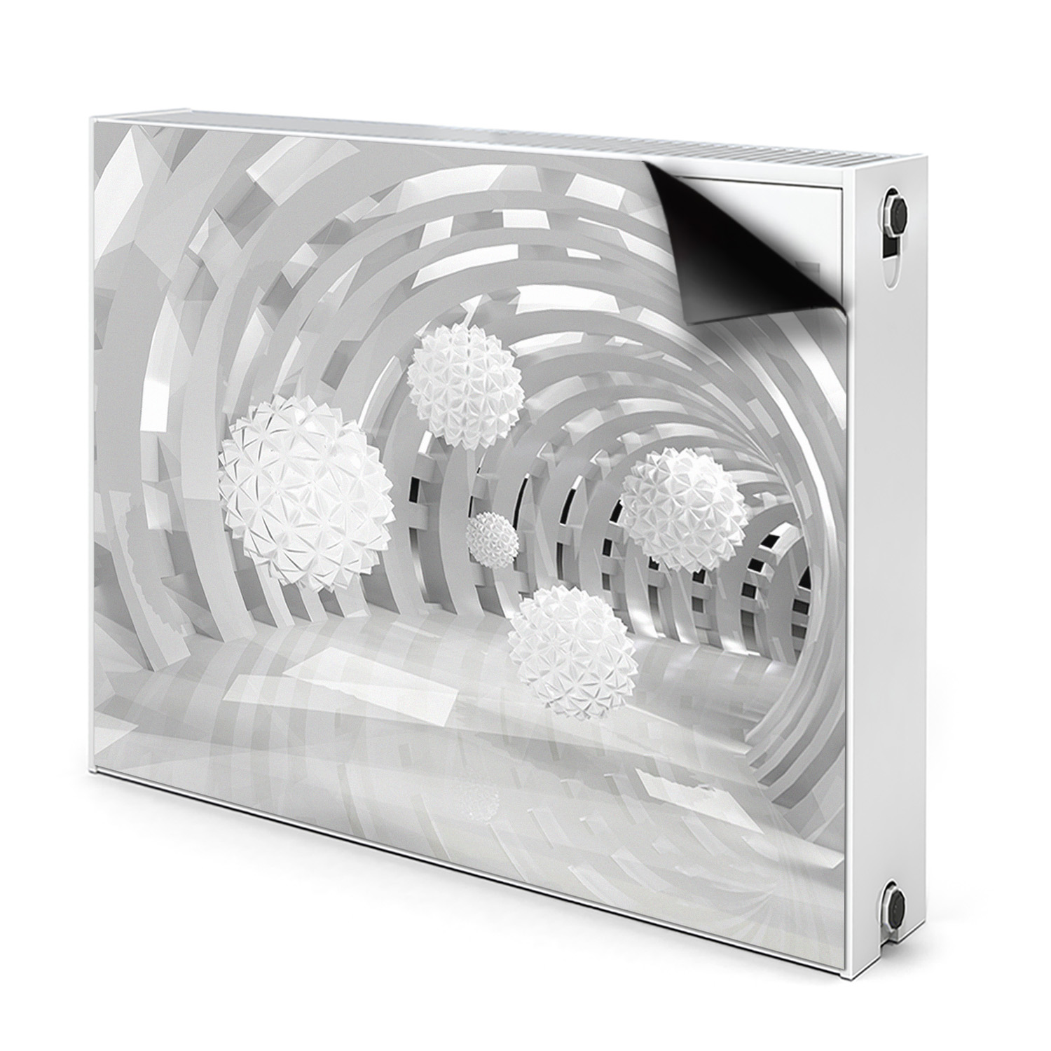 Kryt Radiátora - Magnetická fólia - Magnetická podložka - 80x60 cm - Abstraktný 3D tunel