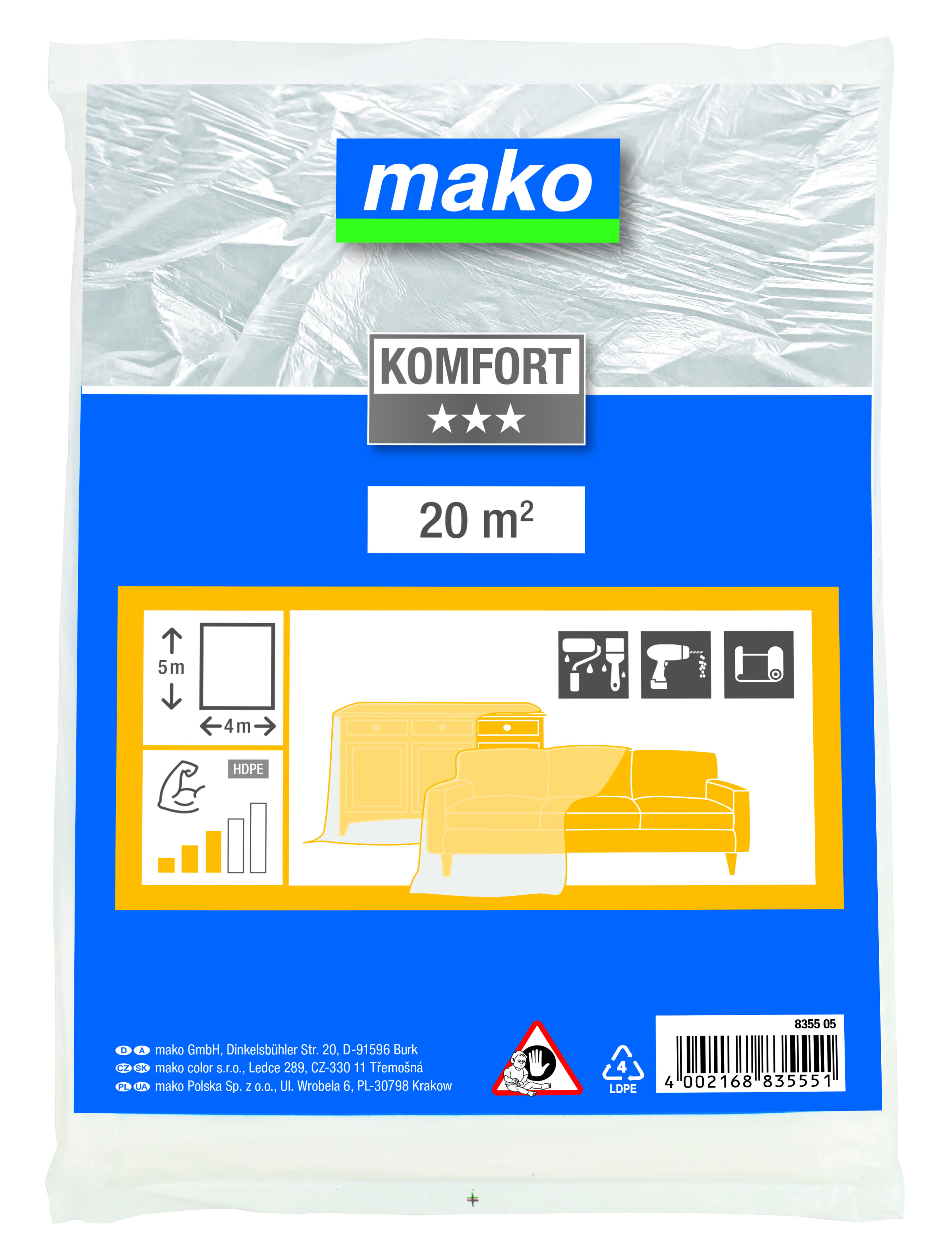 Mako Malerplane 4 x 5 m 835505