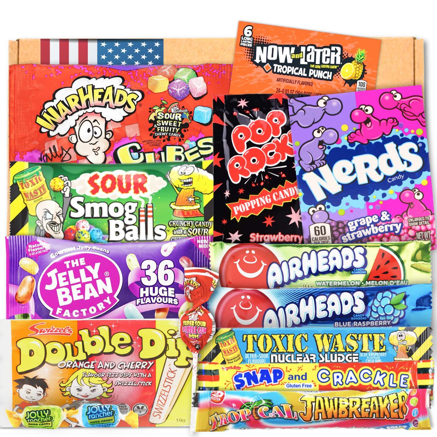 Candy & Bar Amerikanische Süßigkeiten Box | USA American Candy Box | USA Import | Geschenkbox zum Geburtstag | Süße Überraschung | Urlaubs Sweets | Candymix | Can