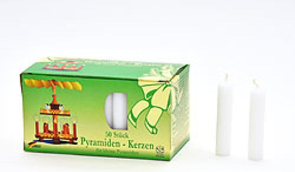KCB Kerzen 1x 50er Pyramidenkerzen Fotokarton, weiß 235-weiss