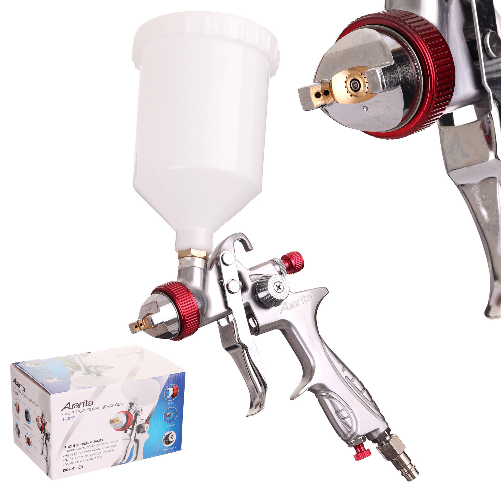 Auarita Hvlp-Spritzpistole, 2,0-Mm-Düse Für Lackfarben, 600 Ml H-887P_2,0