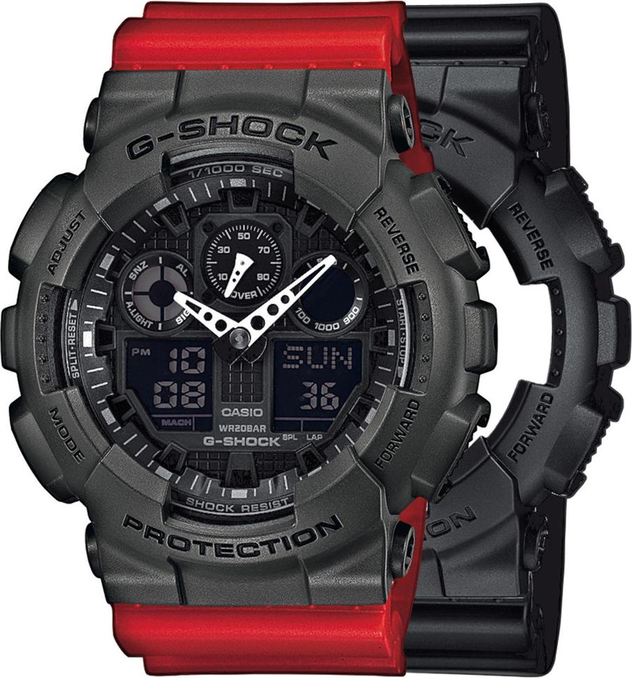 Casio G-Shock SET GA-100-1A1ER hodinky + BEZEL 10467795 + BAND 10395226 20BAR