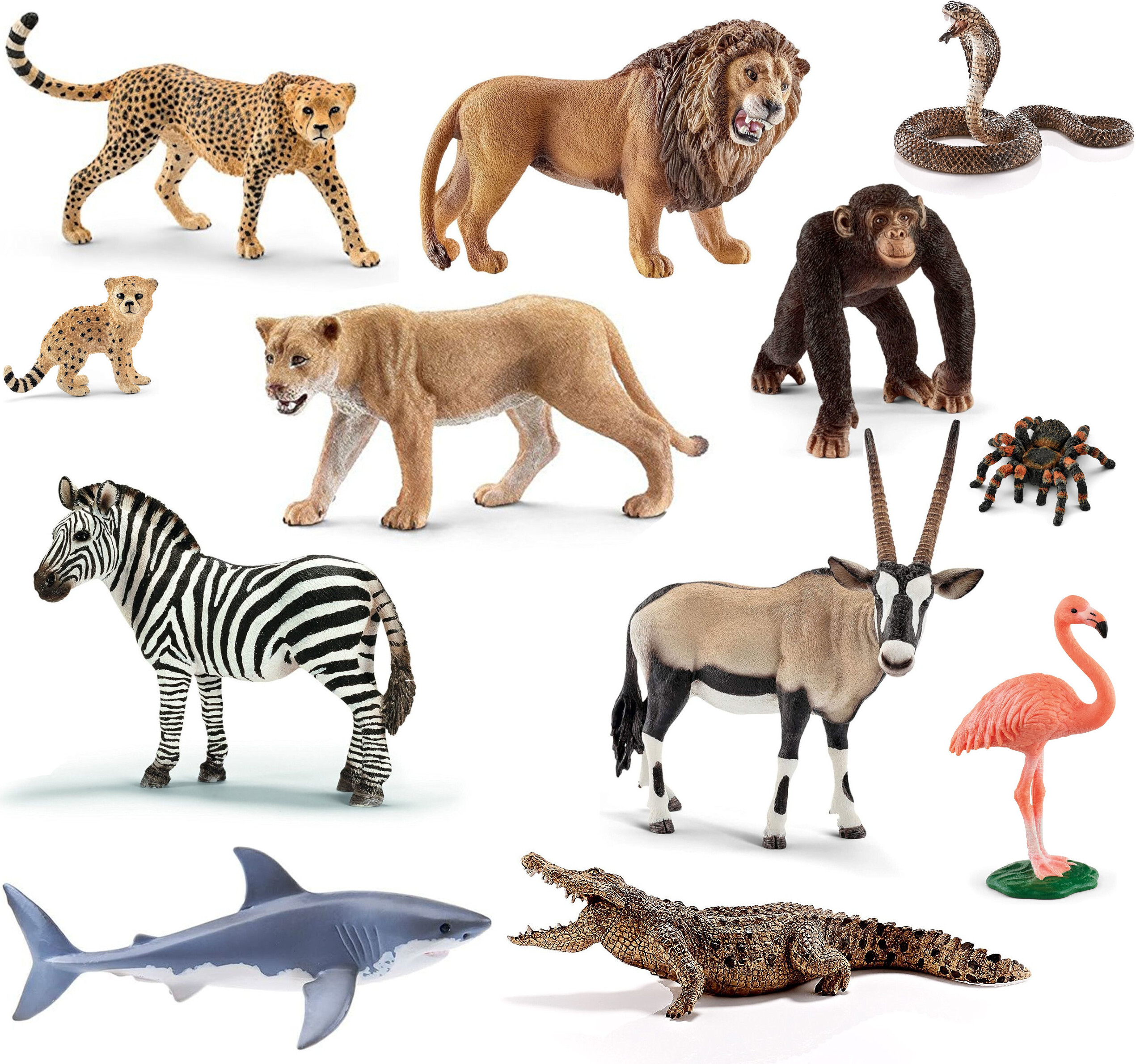 Schleich - Tierfiguren - Afrika-Set mit 12 Tieren Sammelfiguren Spielfiguren