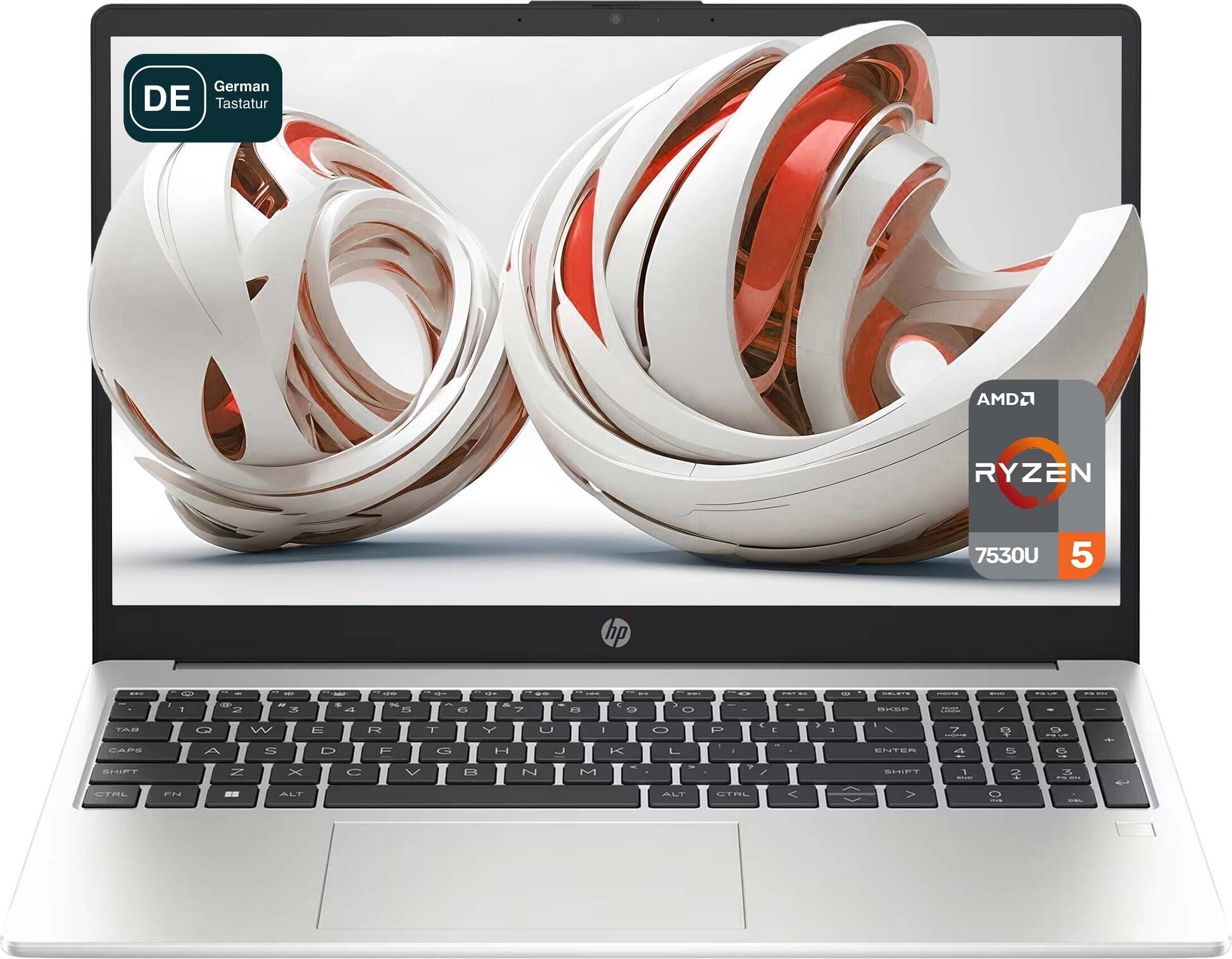 HP 255 G10 Business Laptop, Ryzen 5 7530U, 15.6