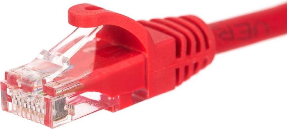 RJ45-Patchkabel, Netrack-Ummantelung, Kat. 5e UTP, 1 m, rot