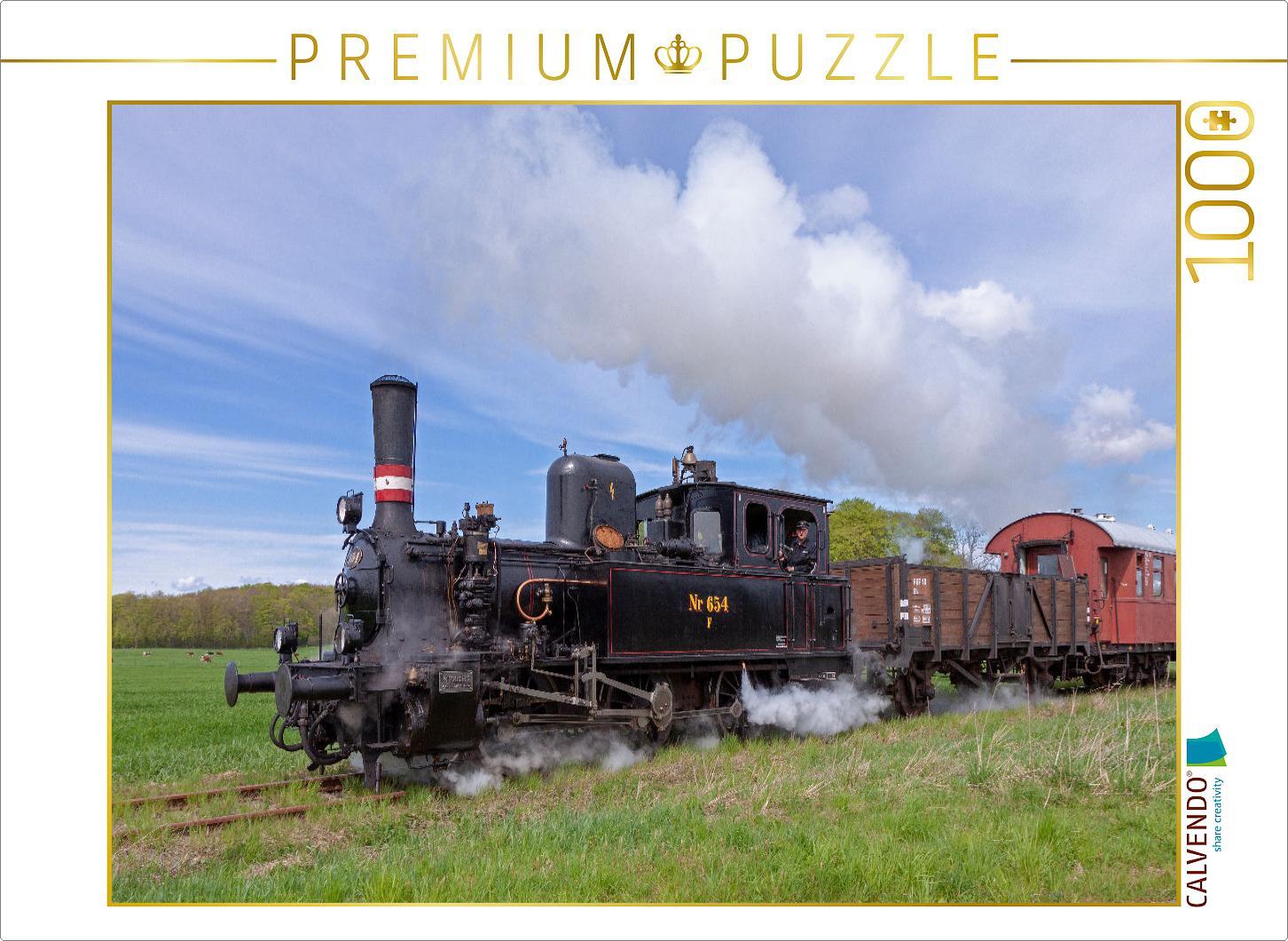 CALVENDO Puzzle Angelner Dampfeisenbahn bei Wagersrott | 1000 Teile Lege-Größe 64x48cm Foto-Puzzle für glückliche Stunden