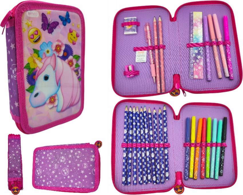 durabo Emoji Einhorn Schulmäppchen Rosa mit Vollausstattung