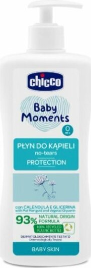 Chicco Baby Moments, Flssiger Badeschaum mit Ringelblumenextrakt, 500 ml, ab 0 Monate