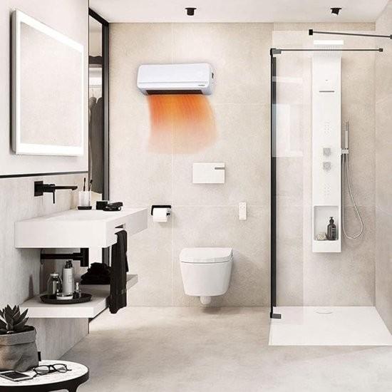 Kúpeľňový radiátor - Keramické delené vykurovacie teleso - PTC odpor - Ideálne do kúpeľne - 1000/2000 W - Biela