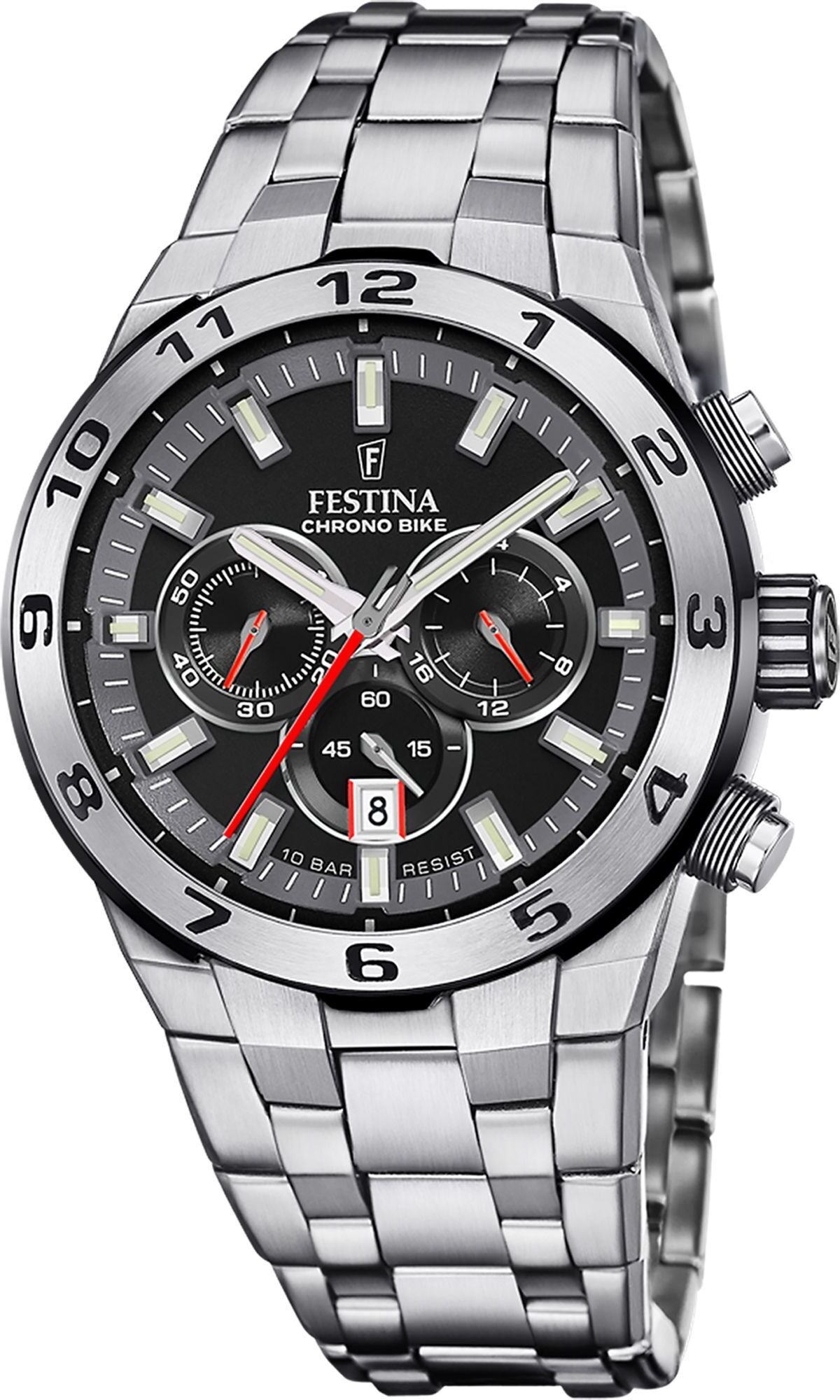 Festina F20670/6 Pánske hodinky s chronografom oceľ/čierna